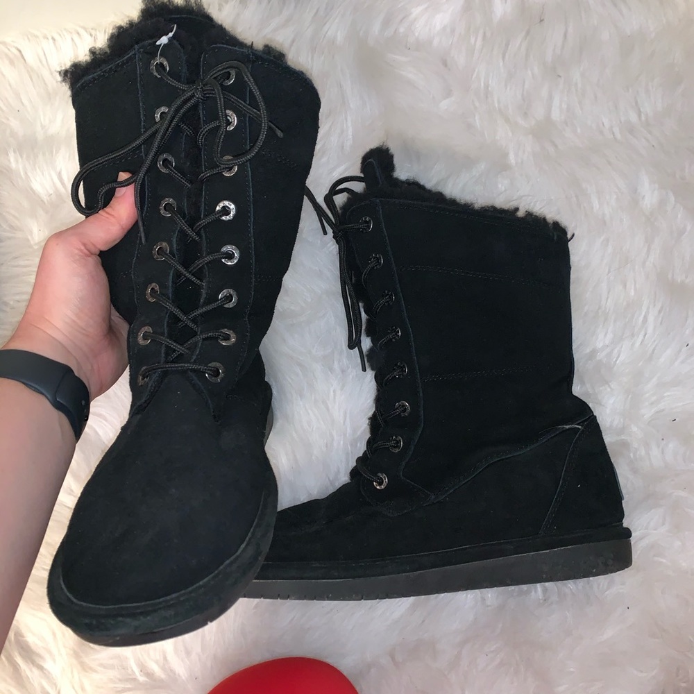 Bear Paw Black Lace Boots ⚡️